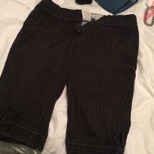 Black striped shorts